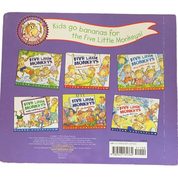 Five Little Monkeys Jumping Om The Bed By Eileen Christelow - Picture 2 of 4